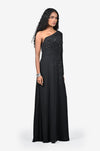 Off shoulder hand-embroidered gown