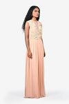 Powder Pink Embroidered Maxi Dress