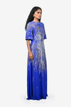 Sequinned Silk sunset dress (Cobalt Blue)