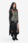Hand-embroidered snake-skin net mesh jacket