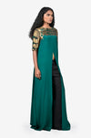Green Hand Embroidered Long Tunic