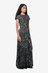 All over black embroidered gown