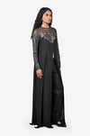 Leather scales long length dress