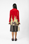 Red floral drip shirt