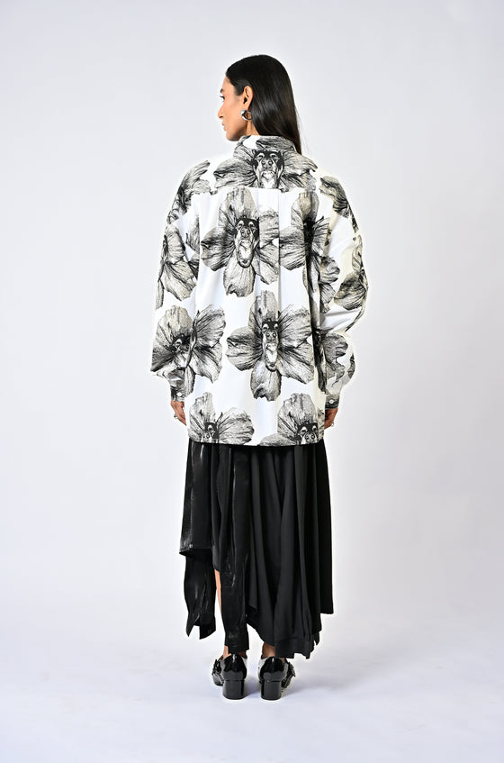 Canine printed cotton shirt - White