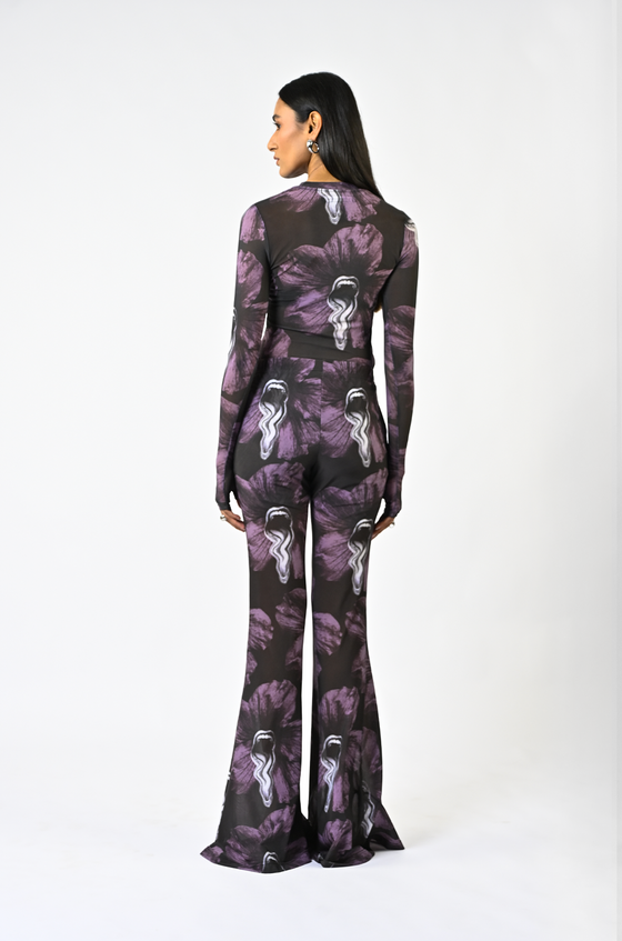 Sculpted purple lycra bootcut