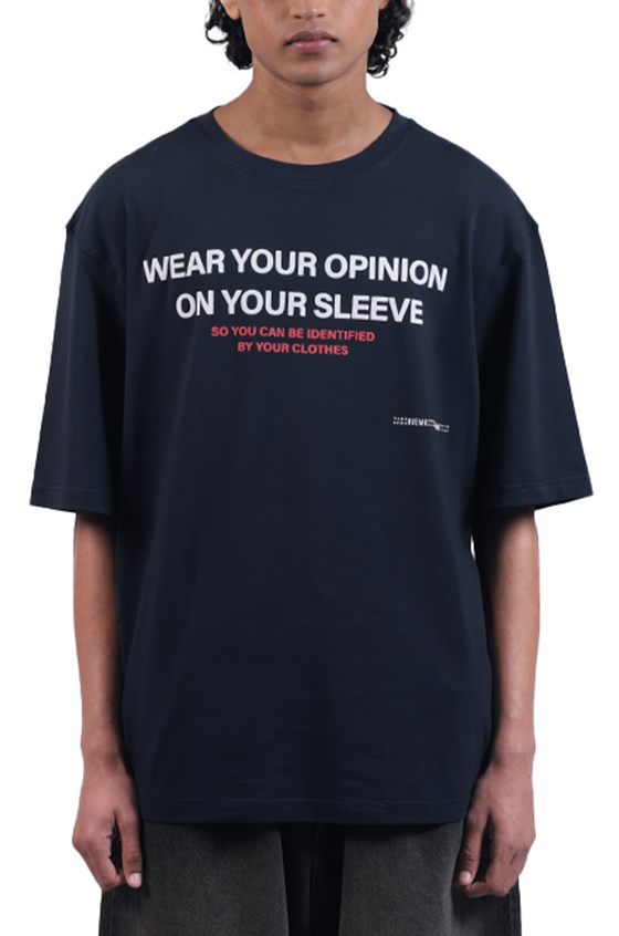 'Wear your opinion' T-shirt (Navy blue)