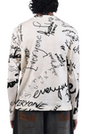 Unisex sweater with 'everyone sucks' all-over print (Off-white)