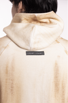 Oversized unisex mud-washed hoodie (White)