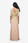 Sequinned striped Full Length Dress - Powder Pink