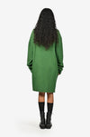 Hand-embroidered green floral dress