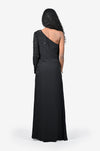 Off shoulder hand-embroidered gown