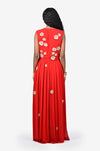 Red Embroidered Maxi Dress
