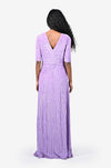 Sequinned striped Full Length Dress - Lavender