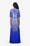 Sequinned Silk sunset dress (Cobalt Blue)
