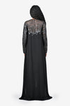 Leather scales long length dress