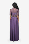 Purple Hand embroidered gown