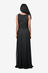 Floral organza gown - Black