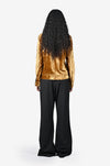 Hand-embroidered snake-skin velvet jacket - Brown