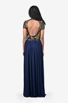 Navy blue Hand embroidered gown