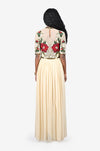 Embroidered Flared Gown (Off-White)