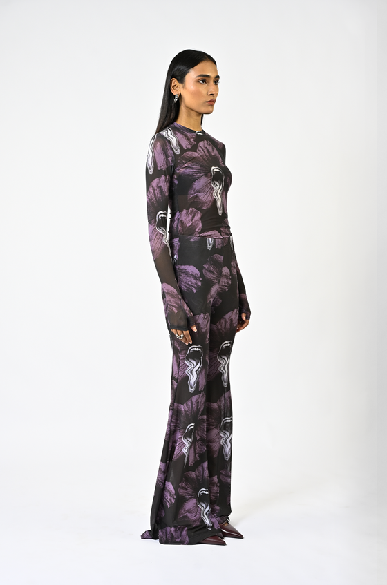 Sculpted purple lycra bootcut