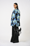 Canine printed oversized cotton shirt - Black
