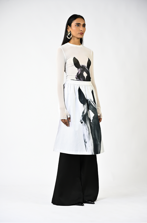 Sculpted gloved equine top
