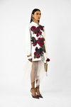 Fanged floral cotton shirt - White