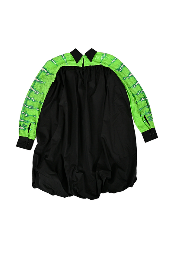 Hand embroidered 'Snake-Skin' poufy dress
