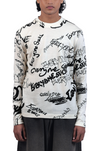 Unisex sweater with 'everyone sucks' all-over print (Off-white)