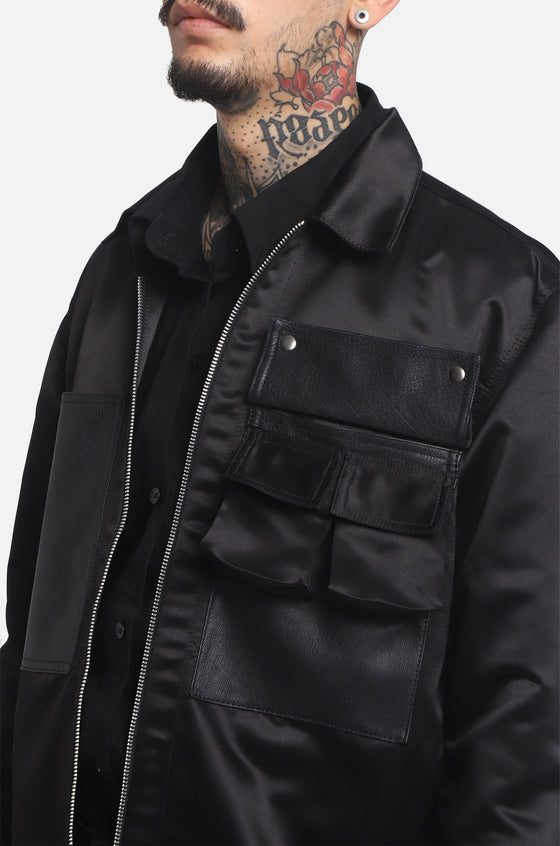 Pocket Detail Over-Shirt Jacket (Black)