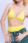 Asymmetric Bralette Top (Yellow)