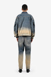 Ombre mud-washed denim (Indigo)