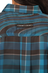 Oversized unisex shirt in madras checks pattern (Blue)