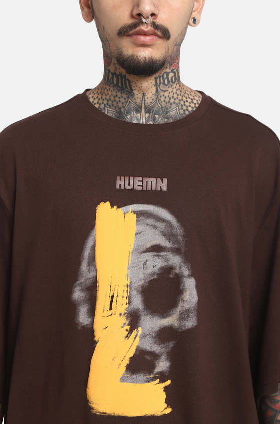 The HUEMN Skull T-shirt (Chocolate Brown) : Edition 2