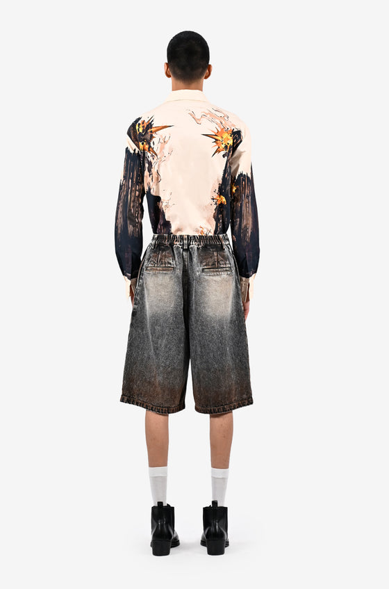 Mud-washed sulphur jorts (Dusk)