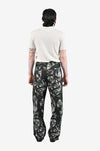 Dead bouquet printed denim jeans