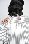 Oversized unisex pinstriped cotton shirt