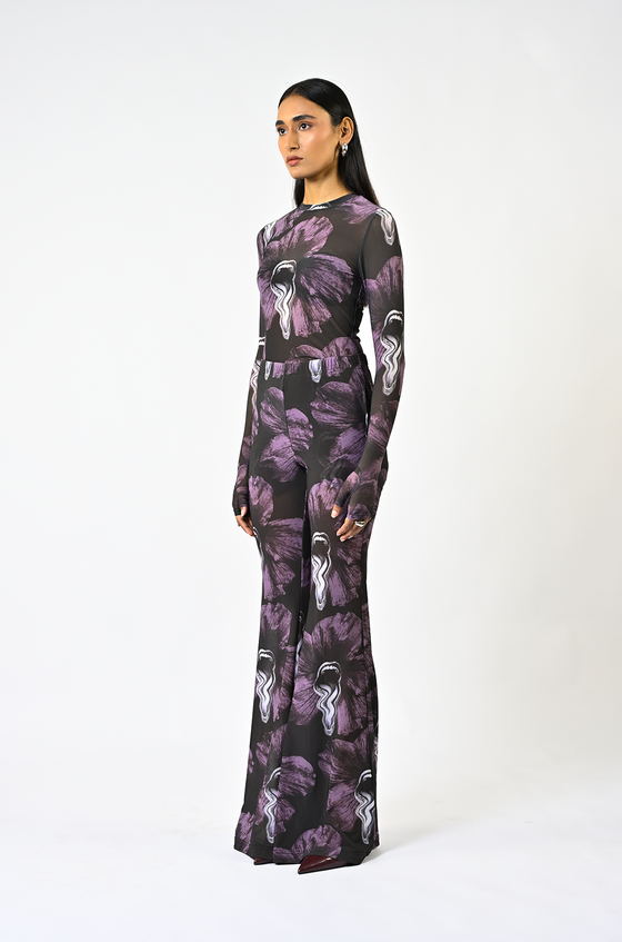Sculpted purple lycra bootcut