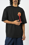 Hand-embroidered floral t-shirt