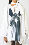 Horse printed cotton kaftan