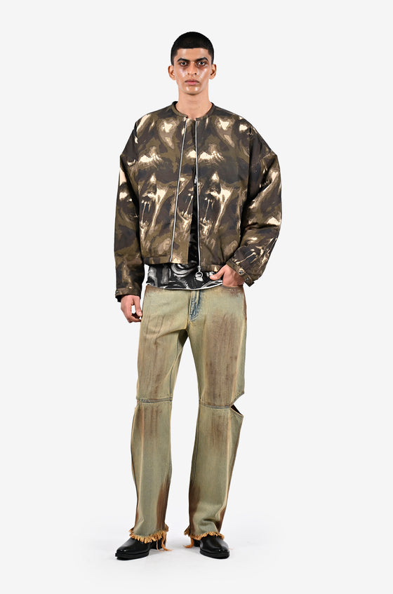 War roses puffer jacket