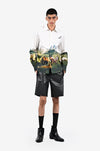 Open fields printed cotton shirt - White