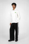 Embroidered logo cotton shirt (White)