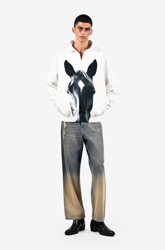 Horse printed sweatshirt - White