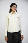 Embroidered logo cotton shirt (Butter Yellow)