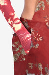 'Foliage in the Fall' Hybrid Sari-Pants - Red