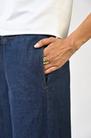 Straight fit hand-embroidered canine denim