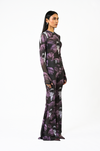 Sculpted gloved purple top
